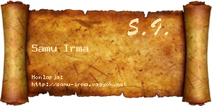 Samu Irma névjegykártya